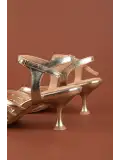 Gondol Kadın Hakiki Deri İnce Stiletto Topuklu Ayakkabı brgl.6159 Gold