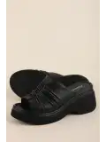 Gondol Hakiki Deri Platform Taban Terlik pkr.64023 Siyah