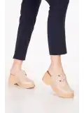Gondol Hakiki Deri Platform Taban Sabo Terlik pkr.64030 Bej