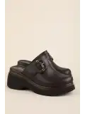 Gondol Hakiki Deri Platform Taban Sabo Terlik pkr.64030 Kahverengi