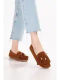 Gondol Hakiki Deri Süet Esnek Hafif Çorap gib Rahat Loafer sw.780 Taba Süet