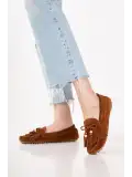 Gondol Hakiki Deri Süet Esnek Hafif Çorap gib Rahat Loafer sw.780 Taba Süet