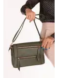 Gondol Kadın Çift Bölmeli El ve Omuz Çantası ald.80741 Haki