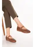 Gondol Hakiki Deri Anatomik Taban Rahat Günlük Delikli Babet vtg.416 Taba
