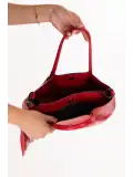 Gondol Kadın Çift Bölmeli El ve Omuz Çantası shb.2228 Kırmızı