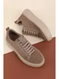 Gondol Hakiki Deri Anatomik Taban Spor Ayakkabı Alessandora Vizon Süet