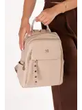 Gondol Kadın Kullanışlı Günlük Sırt Çantası ald.80755 Bej
