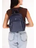 Gondol Kadın Kullanışlı Günlük Sırt Çantası ald.80755 Lacivert Cilt