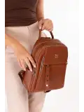 Gondol Kadın Kullanışlı Günlük Sırt Çantası ald.80755 Taba