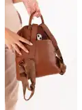 Gondol Kadın Kullanışlı Günlük Sırt Çantası ald.80755 Taba