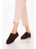 Gondol Kadın Hakiki Deri Moccasin Golf Model Kadın Ayakkabı hl.33401 Kahve Süet