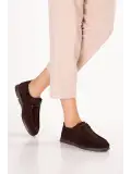 Gondol Kadın Hakiki Deri Moccasin Golf Model Kadın Ayakkabı hl.33401 Kahve Süet