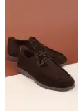 Gondol Kadın Hakiki Deri Moccasin Golf Model Kadın Ayakkabı hl.33401 Kahve Süet