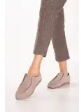 Gondol Kadın Hakiki Deri Moccasin Golf Model Kadın Ayakkabı hl.33401 Vizon Süet
