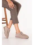 Gondol Kadın Hakiki Deri Moccasin Golf Model Kadın Ayakkabı hl.33401 Vizon Süet