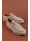 Gondol Kadın Hakiki Deri Moccasin Golf Model Kadın Ayakkabı hl.33401 Vizon Süet