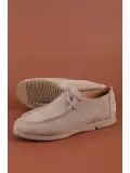 Gondol Kadın Hakiki Deri Moccasin Golf Model Kadın Ayakkabı hl.33401 Vizon Süet