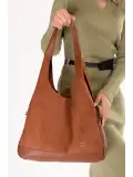 Gondol Kadın Günlük El Omuz Çanta ald.80760 Taba Süet