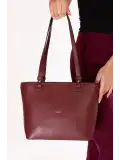 Gondol Kadın Günlük Orta Boy El ve Omuz Çantası ald.4559 Bordo