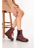 Gondol Hakiki Deri Hafif Light Taban Günlük Rahat Bot anl.2798 Bordo