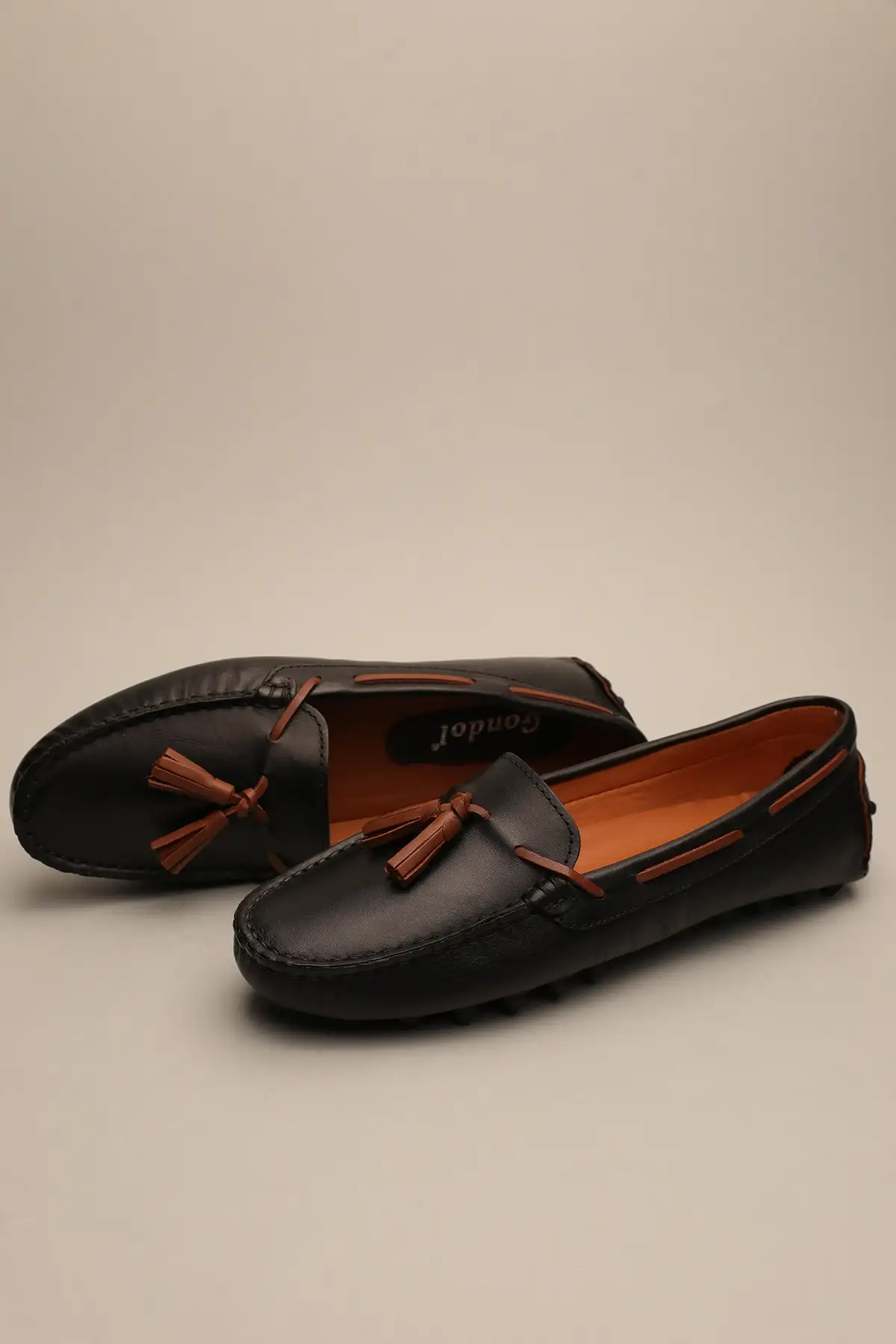 Gondol Kadın Hakiki Deri Klasik Loafer Siyah 41 ttx.786