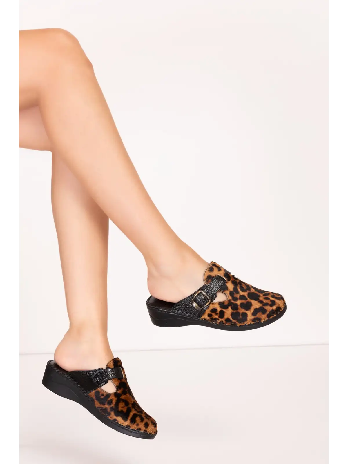 Gondol Ortopedik Deri Leopar Desenli Sabo Terlik yprk.515 Leopar