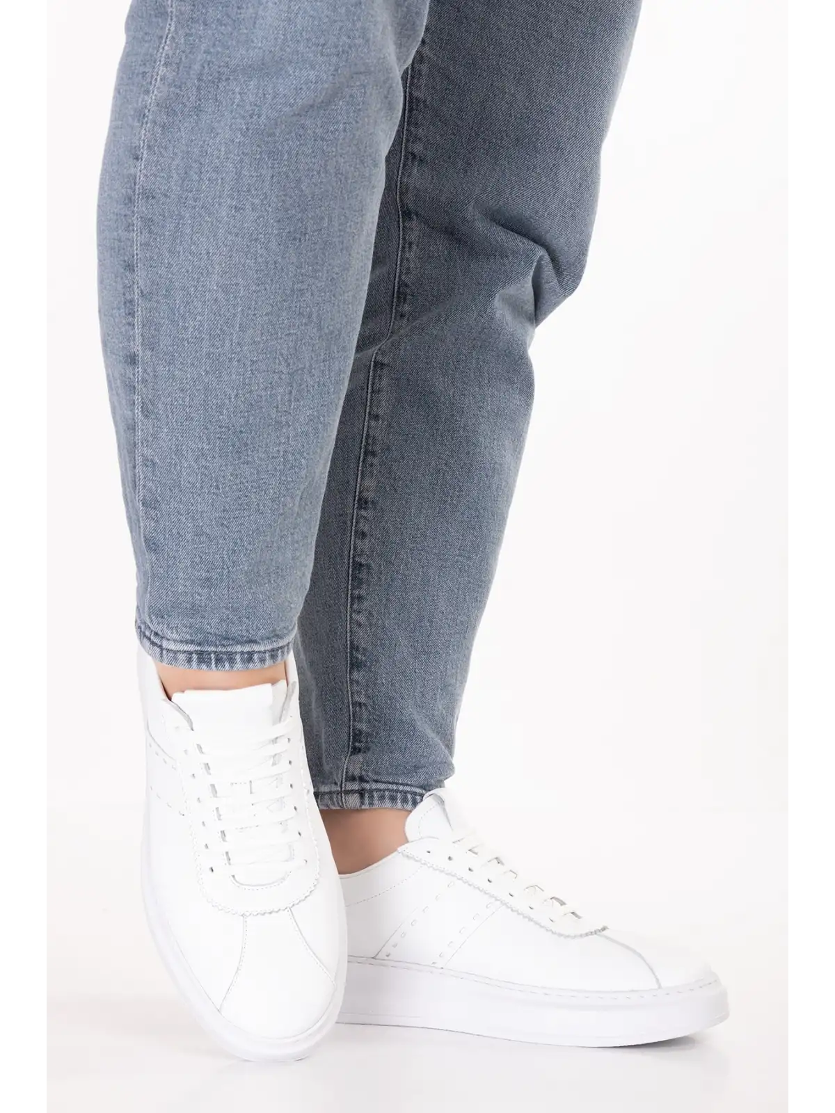 Gondol Içi Dışı Hakiki Deri Günlük Rahat Ayakkabı mals.348 Beyaz