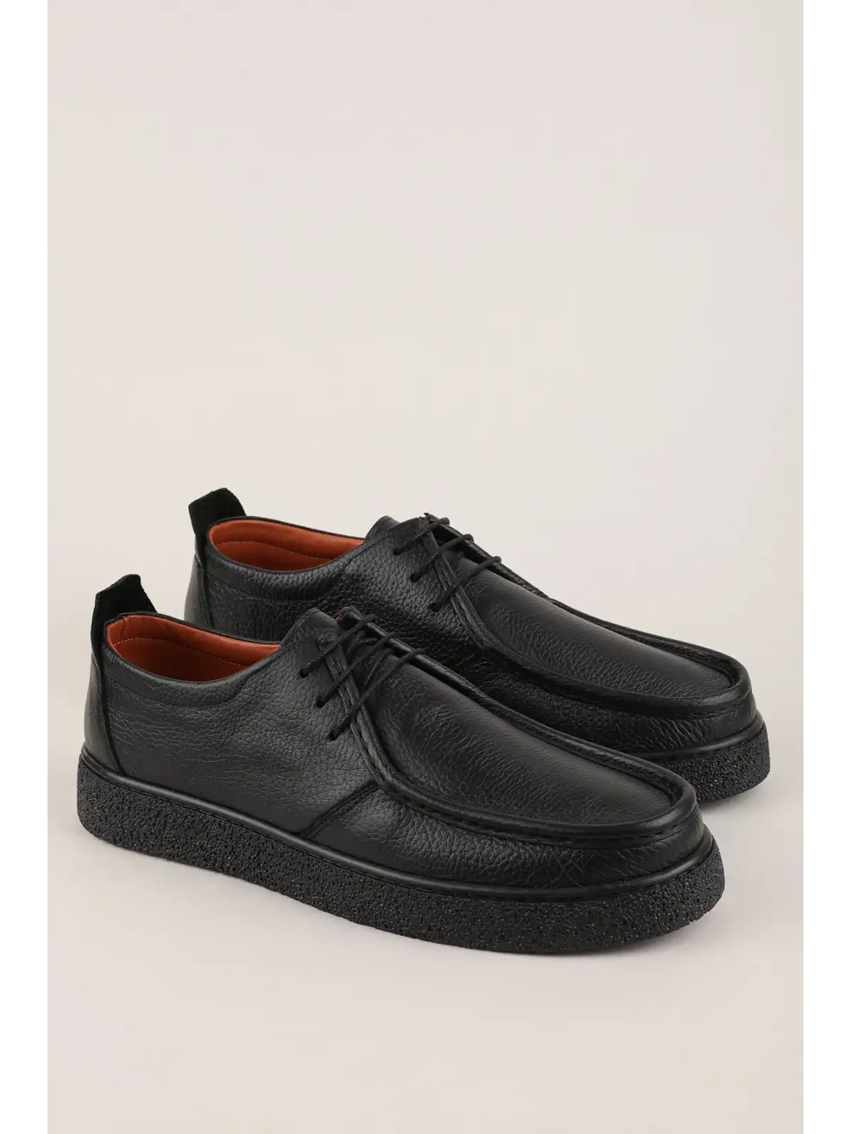 Gondol Erkek Hakiki Deri Casual Derby Ayakkabı (Moc-Toe) cz.102 Siyah