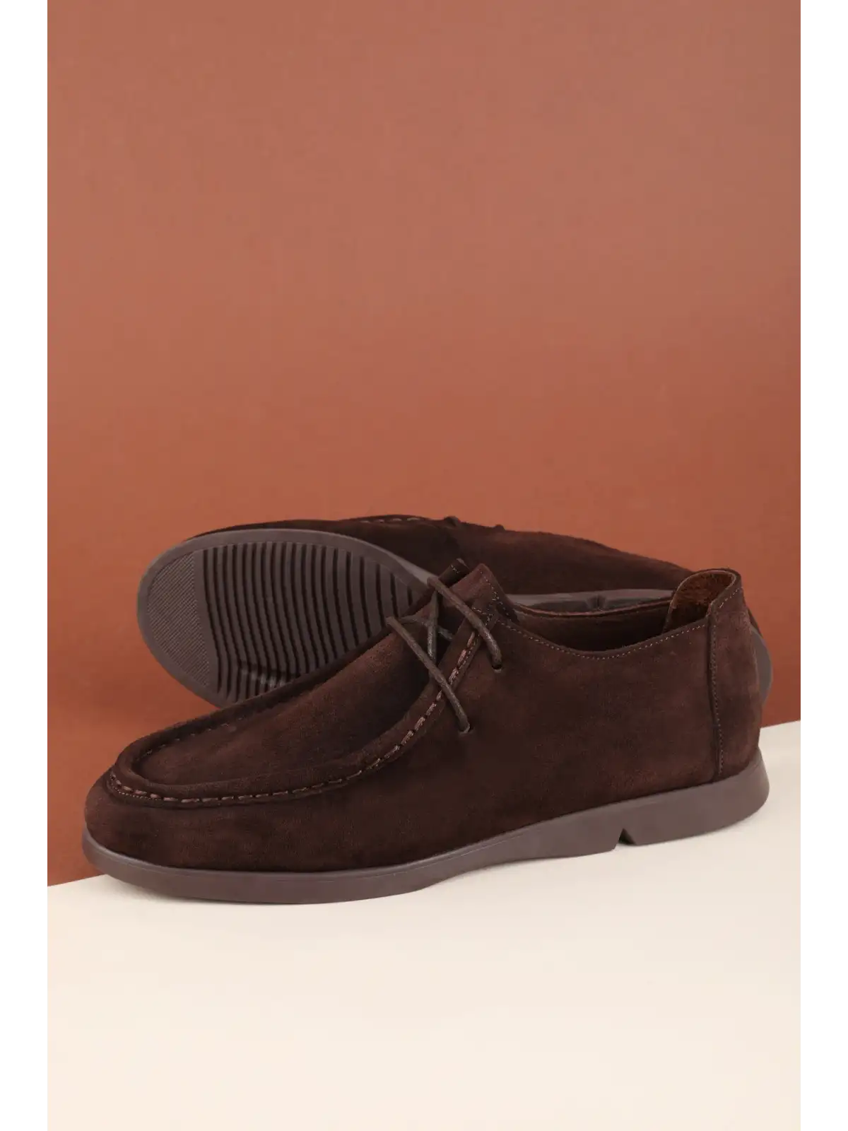 Gondol Kadın Hakiki Deri Moccasin Golf Model Kadın Ayakkabı hl.33401 Kahve Süet