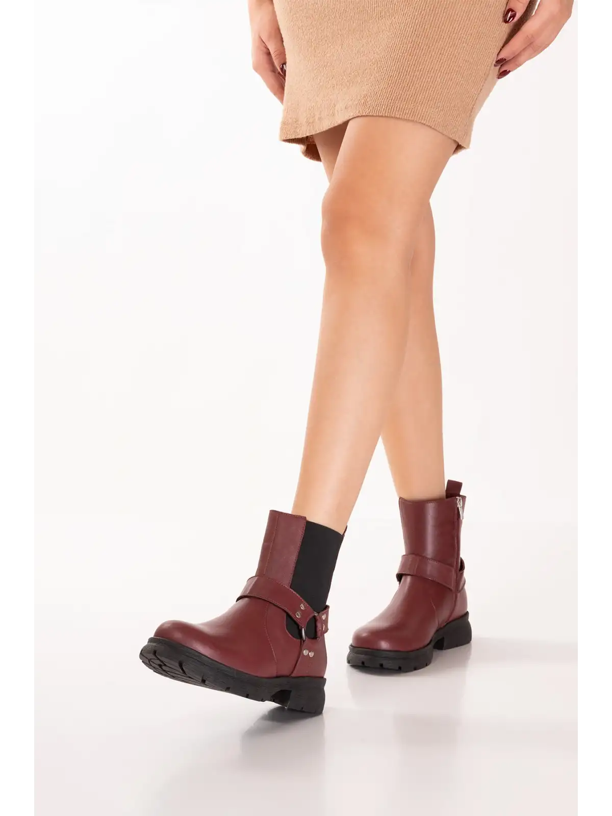 Gondol Hakiki Deri Hafif Light Taban Günlük Rahat Bot anl.2798 Bordo