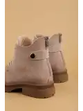 Gondol Hakiki Deri Hafif Light Taban Günlük Rahat Bot anl.3367 Vizon Süet