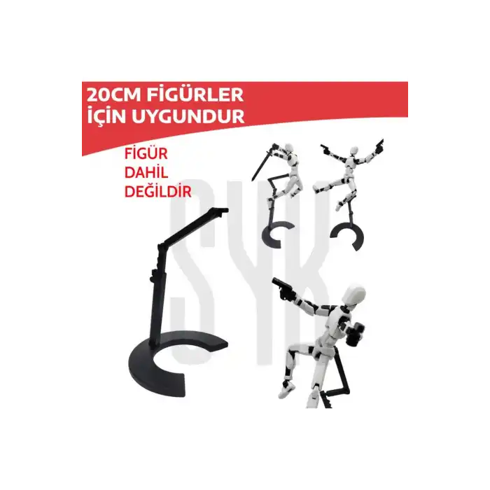 Robot 20 Dummy Uyumlu Siyah Stand (20CM BÜYÜK DUMMY İÇİN) (Figür Dahil Değildir)