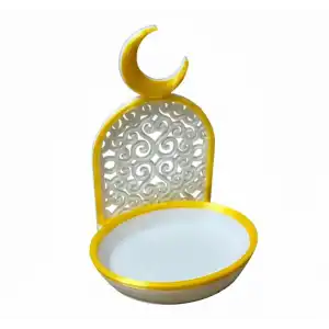 6lı Lüks Hilal Detaylı Hurmalık Seti Beyaz İftar Sofrası Sunumluk