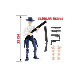 Kovboy 13 Dummy Mavi Tüm Eklemleri Hareketli Aksiyon Figürü Oyuncak