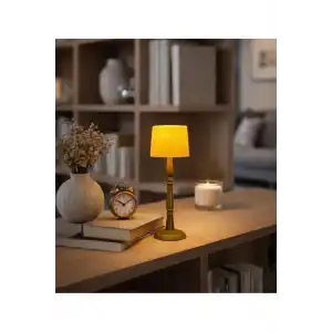 Mini Lambader Pilli Led Masa Şamdanı | Dekoratif Ambiyans Gece Lambası (18 CM)