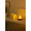 Lotus Çiçeği Tasarımlı Dekoratif Plastik Led Mumluk Tealight - Sıcak ve Zarif Işık