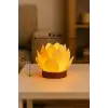 Lotus Çiçeği Tasarımlı Dekoratif Plastik Led Mumluk Tealight - Sıcak ve Zarif Işık
