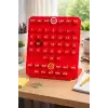 Sonsuz Takvim Türkçe (5 Halkalı Ring - A Date) Duvar & Masaüstü Kırmızı