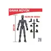 (BÜYÜK) Robot 20 Dummy Koyu Gri Siyah Tüm Eklemleri Hareketli Aksiyon Figürü Oyuncak