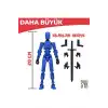 (BÜYÜK) Robot 20 Dummy Mavi Siyah Tüm Eklemleri Hareketli Aksiyon Figürü Oyuncak