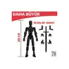 (BÜYÜK) Robot 20 Dummy Siyah Siyah Tüm Eklemleri Hareketli Aksiyon Figürü Oyuncak