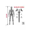 Robot 13 Dummy Gri Beyaz Tüm Eklemleri Hareketli Aksiyon Figürü Oyuncak