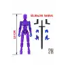 Robot 13 Dummy Mor Mavi Tüm Eklemleri Hareketli Aksiyon Figürü Oyuncak
