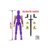 Robot 13 Dummy Mor Sarı Tüm Eklemleri Hareketli Aksiyon Figürü Oyuncak