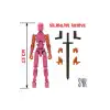 Robot 13 Dummy Pembe Turuncu Tüm Eklemleri Hareketli Aksiyon Figürü Oyuncak