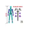 Robot 13 Dummy Turkuaz Mor Tüm Eklemleri Hareketli Aksiyon Figürü Oyuncak