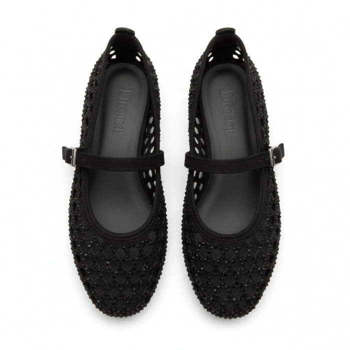 EFW Siyah Kadın Taşlı Babet