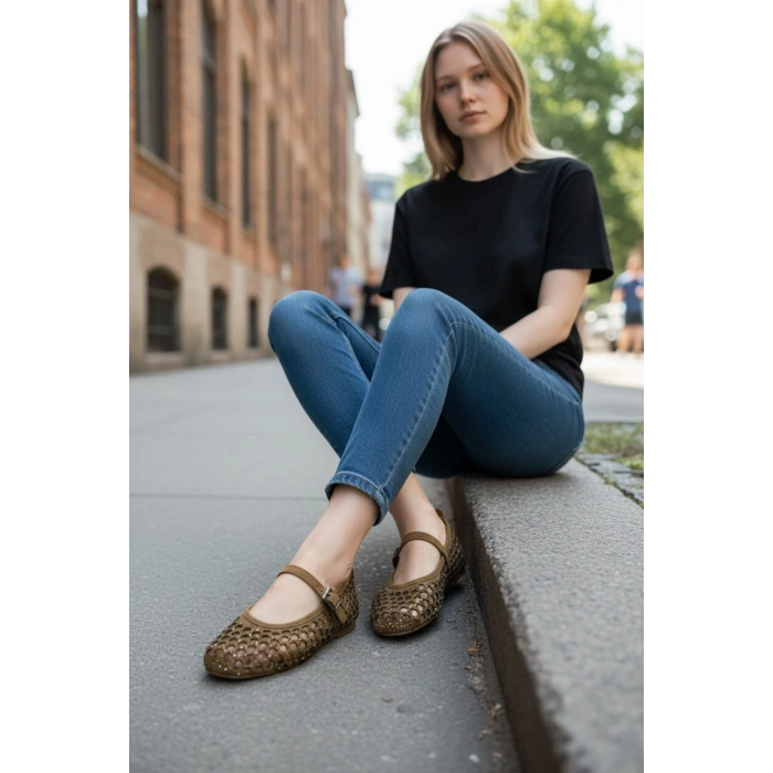 EFW Taba Kadın Taşlı Babet