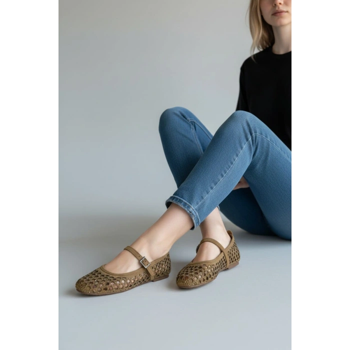 EFW Taba Kadın Taşlı Babet