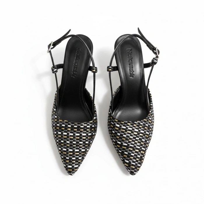 Hasır Tasarım Sivri Burun Bilek Kemerli Kadın Topuklu Ayakkabı